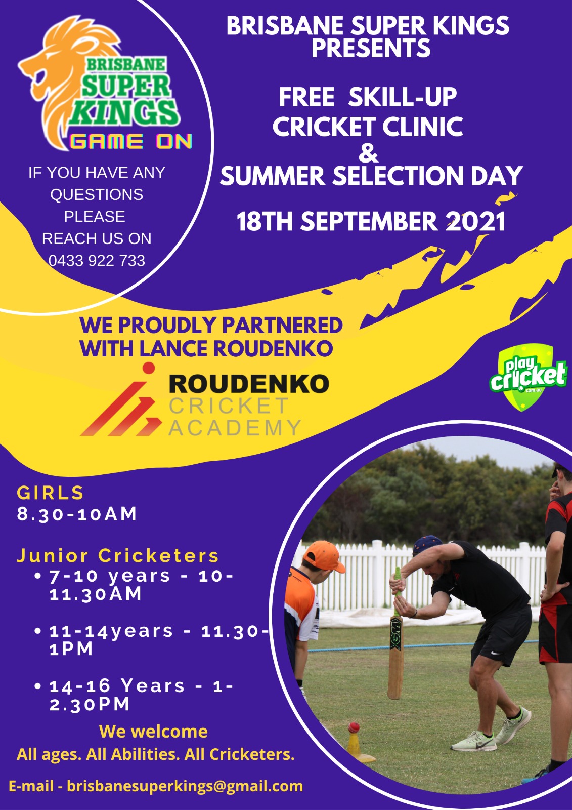 Free Skill Up Cricket Clinic & Summer Selection Day